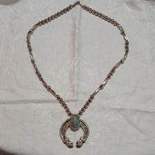 VTG Silver: Navajo Naja W/Royston Turquoise, Silver Pearls/Oval Pearls  Necklace picture