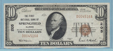 1929 National Currency $10 Springfield Illinois #205 Low Serial # XF++  picture