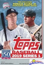 2019 Topps Series 1 Baseball EXCLUSIVE HUGE Sealed 67 Card Hanger Box-ACUNA HL picture