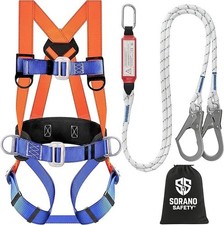 Sorano Safety Harness Fall Protection Kit, Full One Size, Orange and Blue picture