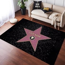 Personalized Hollywood Star Rug, Custom Name Rug, Gift For Fans Rectangle Rug picture