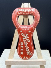 Vintage 1910 Harvard Beer Brewing Lowell MA Lithographed Tin Bottle Opener CLEAN picture