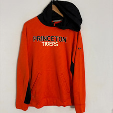 Princeton Tigers Nike Hoodie Mens XL Orange Swoosh Logo Pullover Sweater Ivy picture
