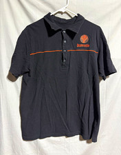Jagermeister Black Short Sleeve Polo Shirt Orange Embroidered Logo Medium M picture