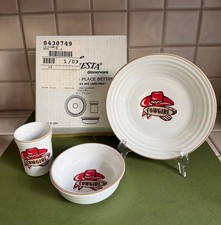 Vintage Fiesta 3 Piece ‘Cowgirl’ Child’s Place Setting Brand New In Original Box picture