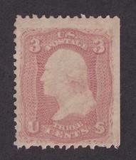 MATT'S STAMPS US SCOTT #65 GEORGE WASHINGTON 3-CENT ISSUE OF 1861-62, MH CV$125 picture