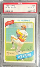 GEM MINT PSA 10 1980 TOPPS JR J.R. RICHARD #50 ASTROS POP 48 picture