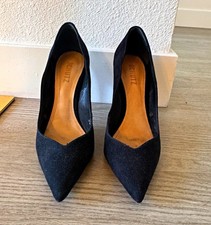 Schutz Black Suede Pointed Toe Stiletto Slip-On Pumps Women’s 8 B picture