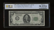 DBR 1934-A $100 FRN Chicago Mule Fr. 2153-Gm PCGS-B 58 PPQ Serial G04854765A picture