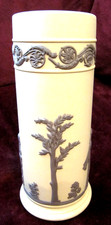 Vintage Wedgwood Yellow Jasperware Spill Vase White Neoclassical Relief 7