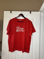 Old Navy Nice and Cozy graphic red holiday tee NWOT  Sz XL Women's picture