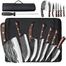 Pro Handmade HAND FORGED DAMASCUS STEEL CHEF KNIFE Set Kitchen Knives with Bag picture