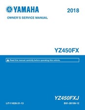 Yamaha owners service workshop shop repair manual book 2018 YZ450FX picture