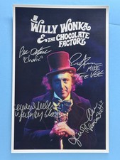 WILLY WONKA & THE CHOCOLATE FACTORY MOVIE POSTER 11x17 SIGNED BY4 AUTHENTICATED picture