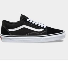 VANS Old Skool Black & White Shoes Classic Skate Sneakers Men Size 9.5 picture