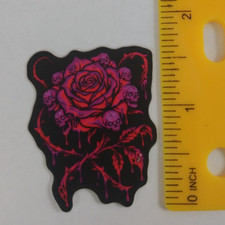 Dripping Skull Rose Creepy Colorful Sticker (S) picture