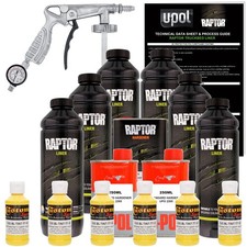 U-POL Raptor Tintable Safety Yellow Spray-On Truck Bed Liner Spray Gun, 6 Quarts picture