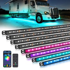 MICTUNING 8Pcs RGBW LED Light Strips Aluminum Tube Underbody Lights Kit for RVs picture