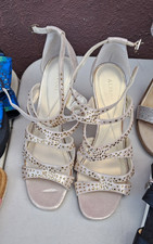 Alfani Women’s Beige Strappy Rhinestone Open Toe Ankle Strap Stiletto 9M picture