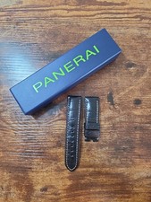 Authentic Panerai 24/22mm OEM Black Alligator Watch Strap for Tang Austria Made picture