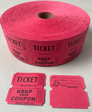 Raffle Tickets Double Stub Roll of 2000 Split the Pot 50/50 Carnival Events picture