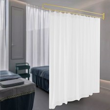 White Room Divider Partitions Curtains W/ Curtain Screen Wall Privacy Divider picture
