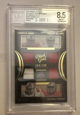2016 Black Gold -Quad Materials Ezekiel Elliott, Michael Thomas, Joey Bosa /199  picture