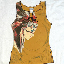 Vintage Y2K Miss Thing Graphic Mesh Tank Top – Fairy Grunge Boho Festival Style. picture