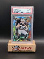 2024 PANINI SELECT TIE-DYE SHOCK #222 BROCK BOWERS ROOKIE RC 23/25 PSA 10 picture