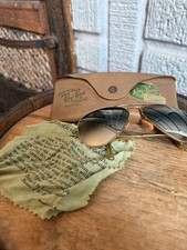 Vintage B&L Ray Ban Bausch & Lomb DELAMINATION 1/10 12k Aviator w/Case/Cloth picture