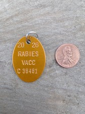1 Rabies Vaccination Tag (Dog or Cat) with ring - 2026 picture