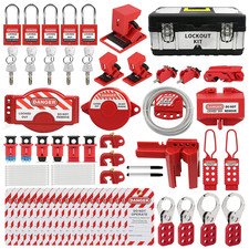 74 PCS Lockout Tagout Kit Electrical Loto Device,Loto Kit Black Box picture