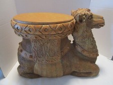 Vintage Camel side oval table Plant stand display Heavy Art CBK 20.5” W 1990