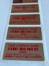 [QTY 250] CUSTOM RED PRINTED WARRANTY TAMPER EVIDENT VOID STICKERS LABELS picture