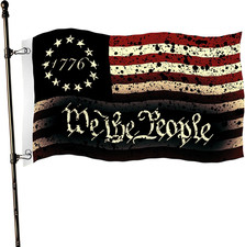 We the People 1776 Flag 3X5 Outdoor Double Sided with 2 Grommets for outside Hou picture