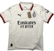 Puma ACM Mens L White AC Milan Emirates Fly Better Soccer Futbol Jersey picture