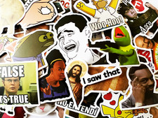 10-100 Throwback Memes and Funny References Sticker Pack Waterbottle Laptop picture