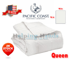 Pacific Coast Gray Duck Down 230TC White Hotel Luxury Lightweight Blanket. Queen picture