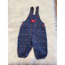 Vintage Baby OshKosh B'gosh Plaid Nutcracker Overalls 6/9m Made in USA Holiday picture