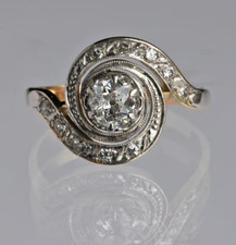 Vintage Style Art Deco Ring Tourbillon Ring Simulated Diamond Ring Engagement picture