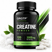 Micronized Creatine Powder 3000mg 120 Capsules Muscle Strength Recovery picture