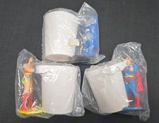 Vintage 1988 Super Powers DC  Burger King Cup Holders Complete Set of 3 Sealed picture