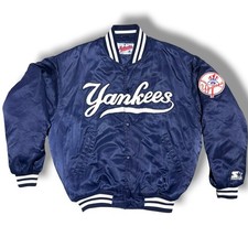 Vintage NY Yankees Starter Diamond Collection Satin Jacket Navy Large Men’s picture