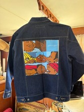 Vintage Platinum FUBU Fat Albert Denim Jacket Mens Dark Wash 2000 Hip Hop MED picture