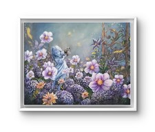Original 16 x 20 Sunny Spring Garden Acrylic Home Art Painting picture