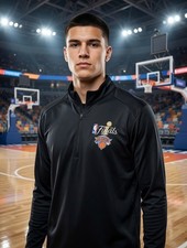 Antigua New York Knicks 2026 NBA Finals Quarter-Zip Pullover - L - Black - NWT picture