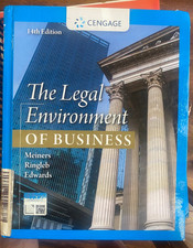 The Legal Environment of Business - Hardcover, by Meiners Roger E.; - Good picture