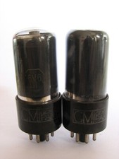Pair early-1950s GM 6V6GT tubes - Gray Smoked Glass, Top Round Mica picture