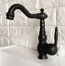 Oil Rubbed Bronze Bathroom Sink Faucets 1 Handle Lavatory Mixer Taps One Hole picture