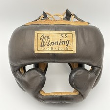 Winning Vintage Boxing Head gear H-2000 Black Old Logo Authentic JAPAN Used Rare picture